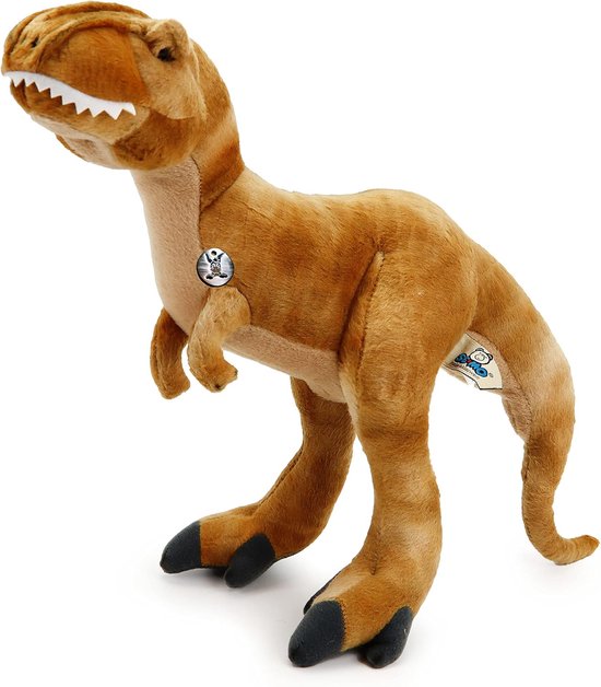 Dinosaurus knuffel - Pluche dier - Kinderkamer decoratie - Wasbaar op 30 graden - 40 cm lang - Bruin