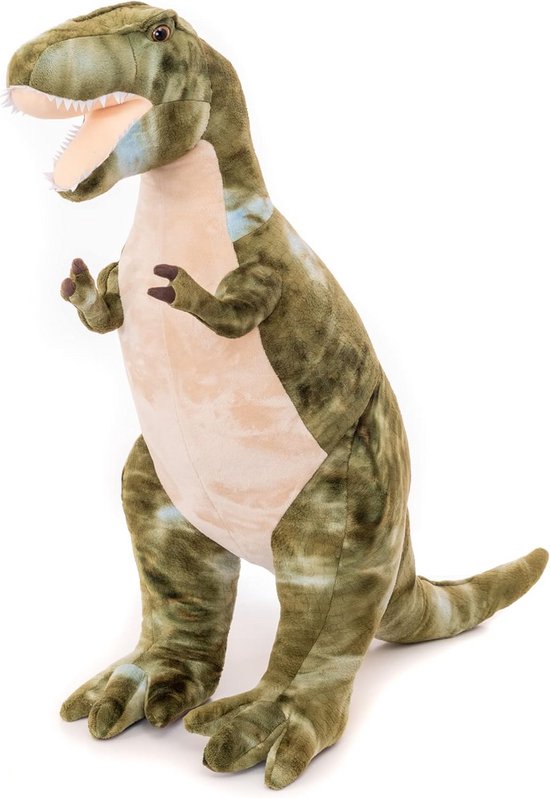 Dinosaurus Pluche Dier - Knuffel T-Rex - Spelen en Knuffelen - Gevuld met Gerecycled Materiaal - 80 cm - Groen
