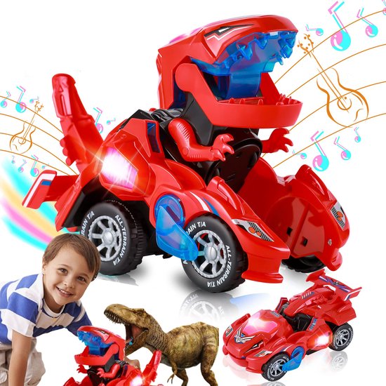 Dinosaurus Speelgoed Robot - 2-in-1 Transformerende Dinosaurus Auto Speelgoed - Kinder Speelgoed Dinosaurus met Licht & Geluid voor Peuters en Kinderen - Interactief Robot Speelfiguur - Dinosaurus - Blauw van SALVUS APP SOLUTIONS
