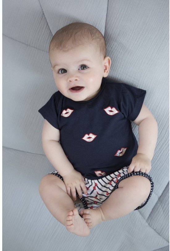 Dirkje 2-delig setje navy+white+aop -maat 68 van Dirkje