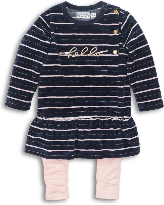 Dirkje - 2 pce Babysuit dress - Navy + pink - Vrouwen - Maat 68 van Dirkje