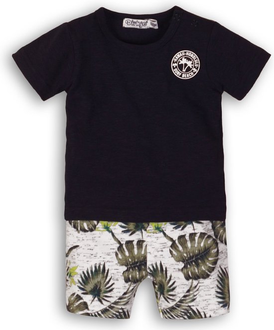 Dirkje Jongens Babysetje 2-delig - Navy + light army green + aop - Maat 80 van Dirkje