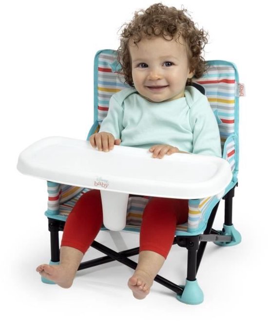 DISNEY BABY Mickey Mouse stoelverhoger - Pop 'n Sit Booster - binnen, buiten, praktisch en compact, snel opvouwbaar - Blauw