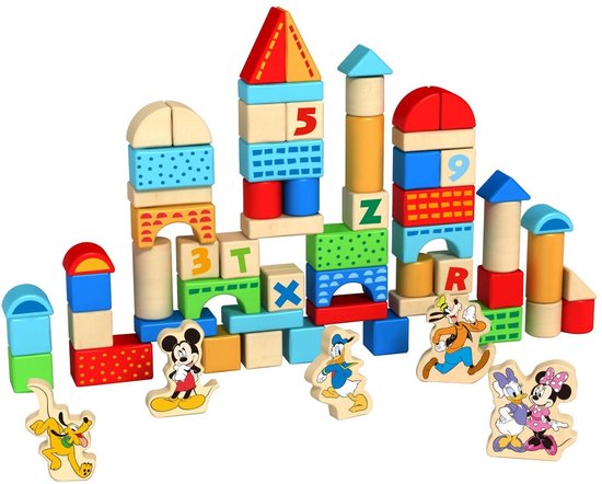 Disney Blokkenset Mickey Mouse Junior Hout 100 Stuks