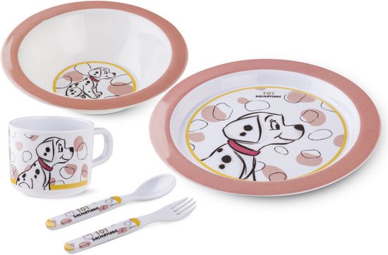 Disney Egan Kinderservies 101 Dalmatiërs 5 delig Roze van Disney