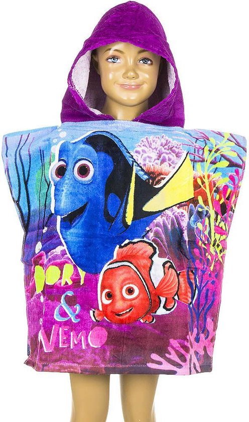 Disney Finding Dory - Dory en Nemo - Badponcho - Poncho - Paars - 50 x 100 cm - Katoen van Disney