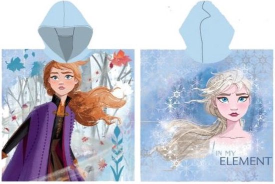 Disney Frozen - Badponcho - 55 x 110 cm. - Anna en Elsa - Poncho Handdoek van Merkloos