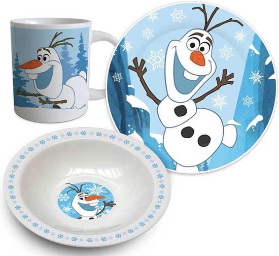 Disney Frozen Ontbijtset - 3-delig - lichtblauw van Merkloos