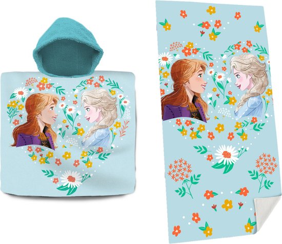 Disney Frozen Set bad cape/poncho en strand/badlaken - voor kinderen van Disney