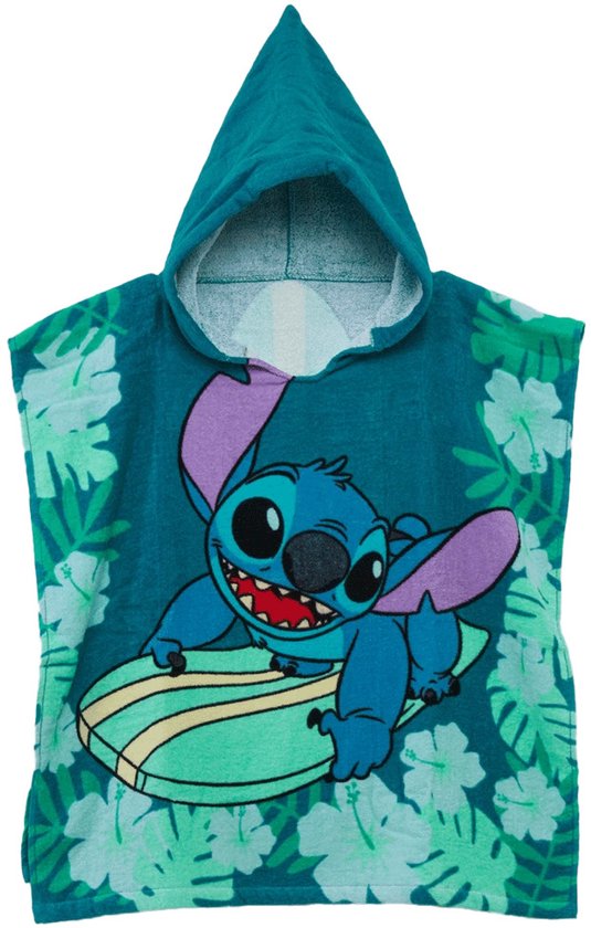 Disney Lilo en Stitch Surf strandhanddoekponcho 60x120 cm van Merkloos