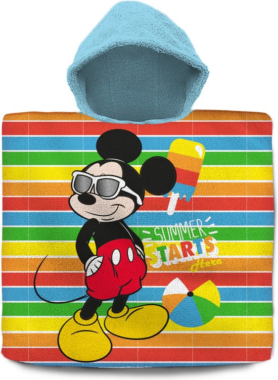 Disney Mickey Mouse bad cape/poncho - 60 x 120 cm - katoen - voor kinderen van Disney