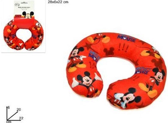 Disney Mickey Nekkussen - Voor Peuter/ Kleuter Reiskussen - Jongens - Mickey Mouse 28X6X22CM van Disney