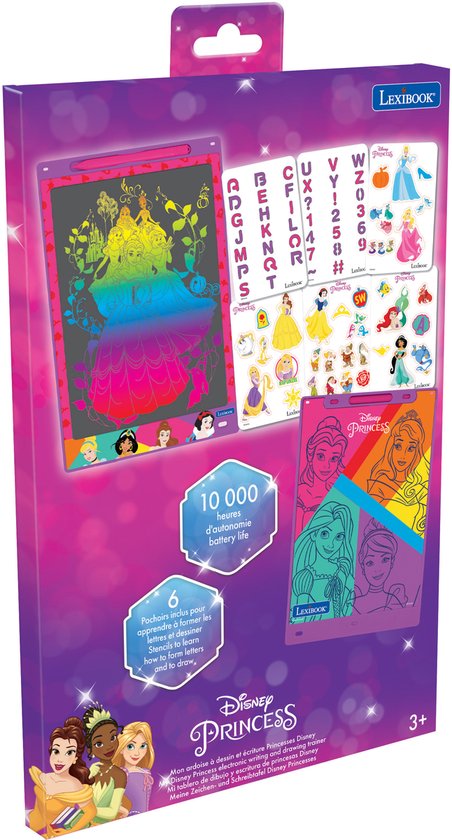 Disney prinses 11’’ meerkleurige leer- en teken-E-ink-tablet met sjablonen