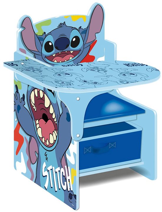 Disney Stitch Houten Bureau stoel met stoffen opbergbak