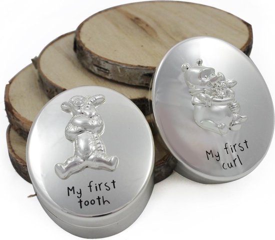 Disney Winnie de Poeh tanden- en haarlok doosje verzilverd giftbox van Merkloos