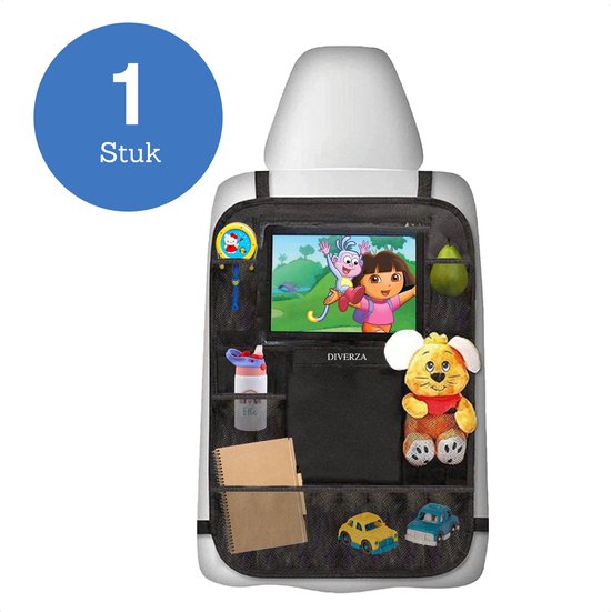 DIVERZA Auto Organizer - Luxe Autostoel Beschermer - Met Tablet Houder Voor Kinderen van DIVERZA