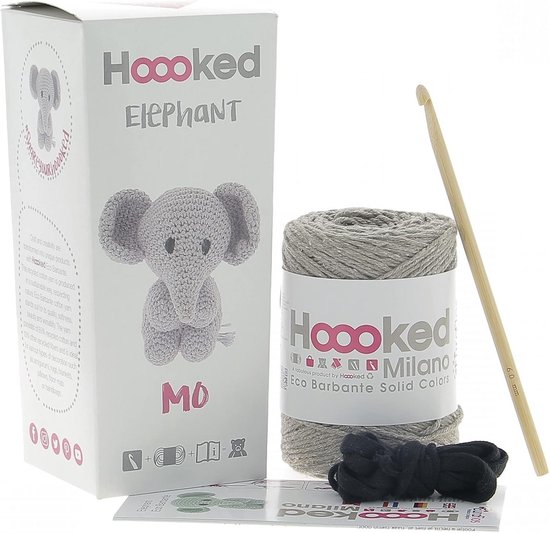 DIY Haakpakket Olifant Knuffeldier Maken Eco Katoen van Merkloos
