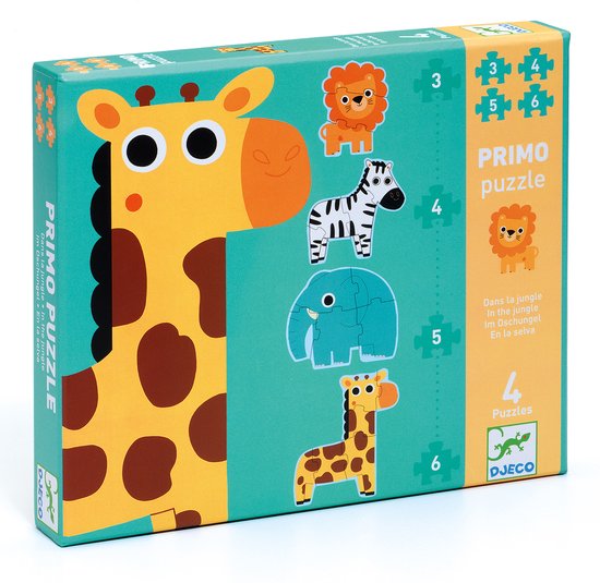 Djeco Puzzel Diertjes uit de Zoo - 4 legpuzzels - Vanaf 2 jaar van Merkloos