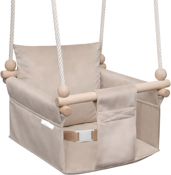 DnA® Babyschommel - Baby Schommel - Kinderschommel - Beige - 33cm x 33cm x 26cm
