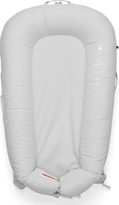 DockAtot Deluxe+ Dock babynestje - ademend materiaal - 0 tot 8 maanden - Fog Grijs Chambray