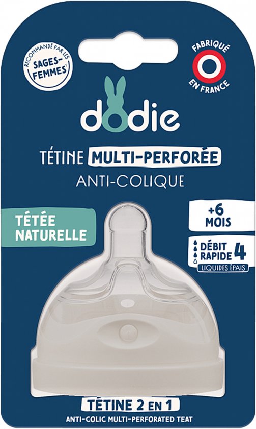 Dodie – Meerperforatie speen – Babyfles speen – Flow 4 – anti-koliek van Dodie.