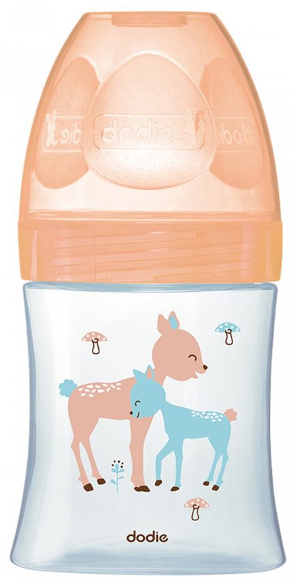 Dodie Sensation+ Glazen Zuigfles 150 ml Flow 1 0-6 Maanden (Modellen : Hinds)