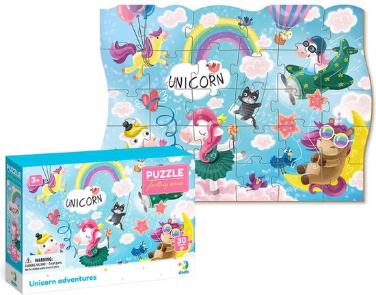 DODO Toys - Unicorn Puzzel 3+ - 30 stukjes - 20x27 cm - Unicorn Speelgoed 3+ - Eenhoorn Kinderpuzzel 3 jaar van dodo宝宝