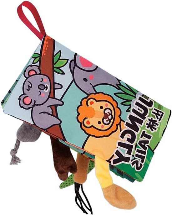 Doek Boek - Sensory Speelgoed - Vroege Ontwikkeling - Interactieve Staartjes - 22.4 x 17 cm - Veelkleurig