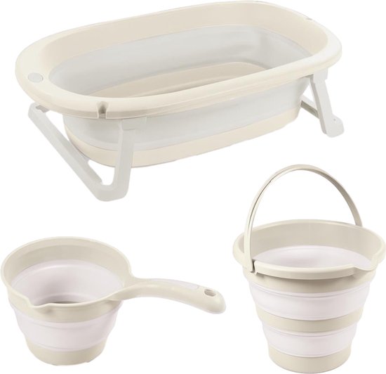 Dolu Relax Beige 3-delige Opvouwbare Badset 7271 van DOLU