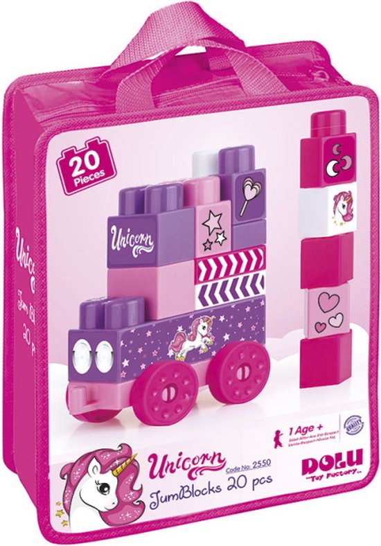 Dolu Unicorn 20 Stuks Jumblocks Bouwblokken in Tas 2550 van Dolu
