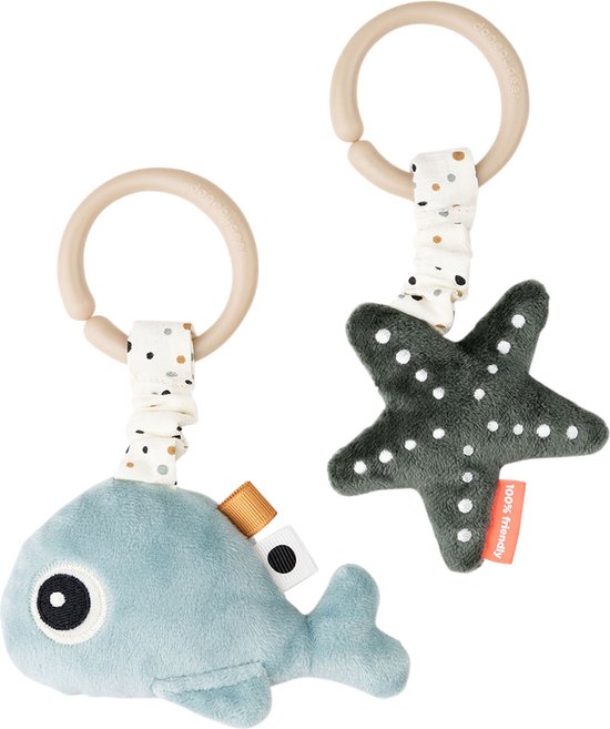 Done By Deer Activity Toy Hanging Wally Blue 2pcs van Done by Deer