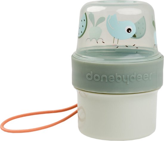 Done By Deer Birdee 2-Way Snackbox - Small - Green van Done by Deer