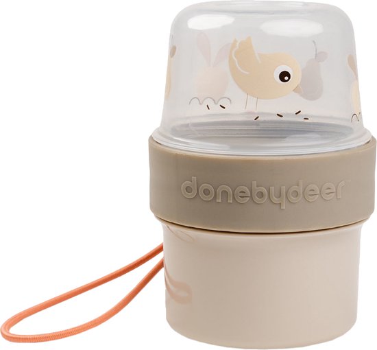 Done By Deer Birdee 2-Way Snackbox - Small - Sand van Done by Deer
