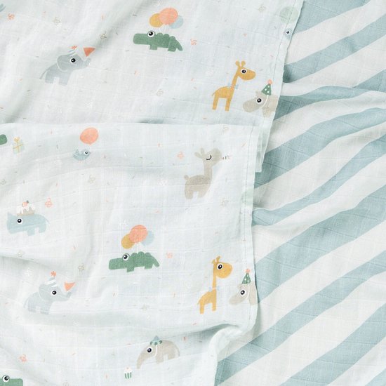 Done By Deer Celebration Hydrofiel Luiers - 2 Stuks - Blue van Merkloos