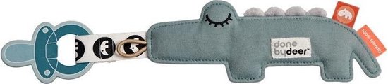 Done by Deer Croco Cozy Keeper Speenkoord Blue van Done by Deer