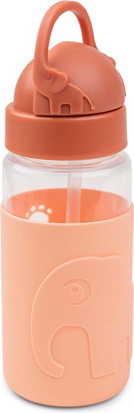 Done by deer easy-grip siliconen drinkbeker met rietje Elphee - oranje van Done by Deer