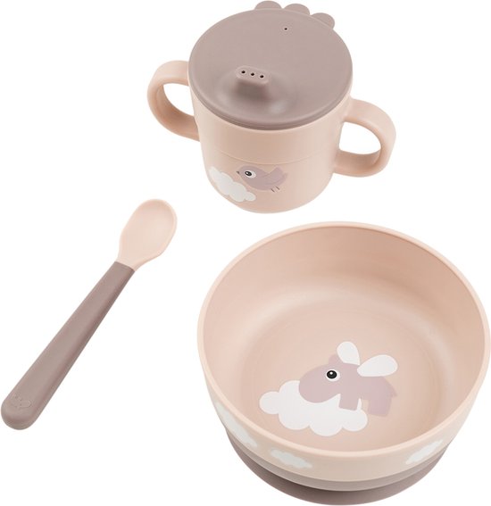 Done by Deer eetsetje first meal clouds - roze van Done by Deer