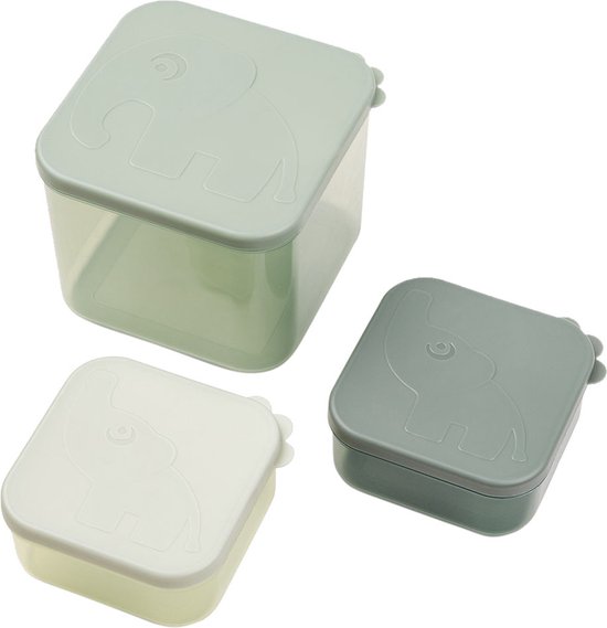 Done By Deer Elphee Snackbox - Large - 3 Stuks - Green van Done by Deer