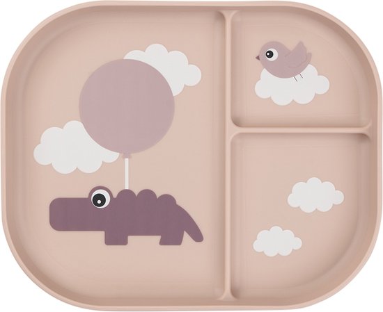 Done By Deer Foodie Compartment Plate Happy Clouds Powder van Done by Deer