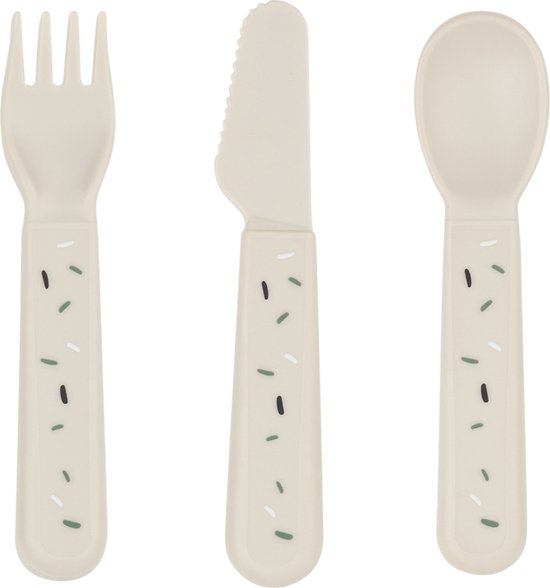 Done By Deer Foodie Cutlery Set Confetti Sand van Done by Deer