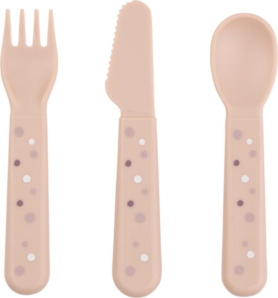 Done By Deer Foodie Cutlery Set Happy Dots Powder van Done by Deer