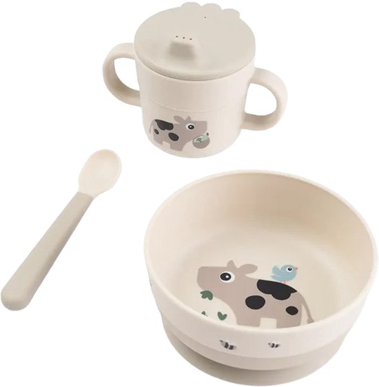 Done by Deer Foodie First Mealset met Zuignap - Tiny Farm - Zand van Merkloos