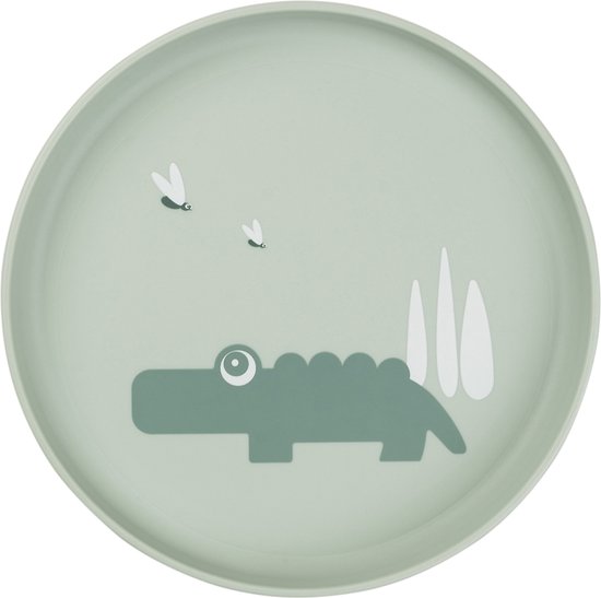 Done By Deer Foodie Plate Croco Green van Done by Deer