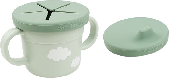 Done By Deer Foodie Spout/Snack Cup Croco Green van Done by Deer