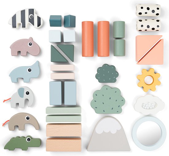 Done by Deer houten bouwblokken Deer Friends van Done by Deer