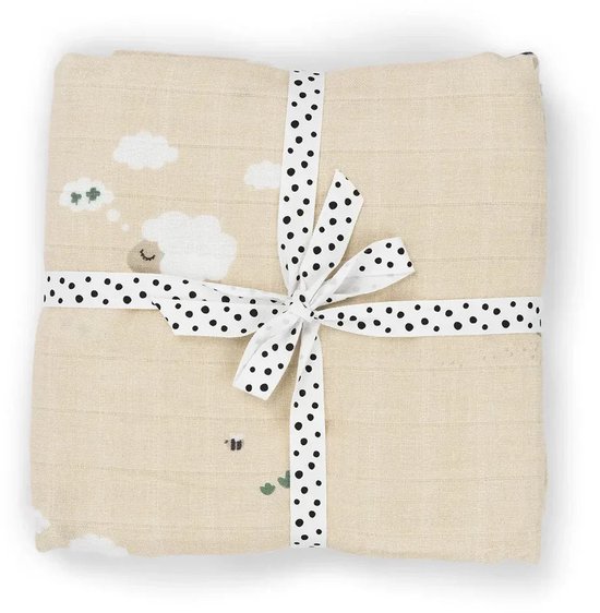 Done By Deer Hydrofiele Doek Tiny Farm Sand - 120 x 120 cm van Done by Deer