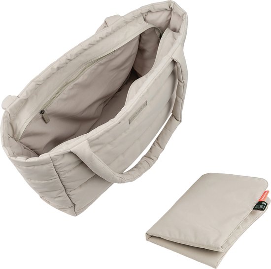 Done by Deer Luiertas Sand Beige Quilted Tote Bag van Done by Deer