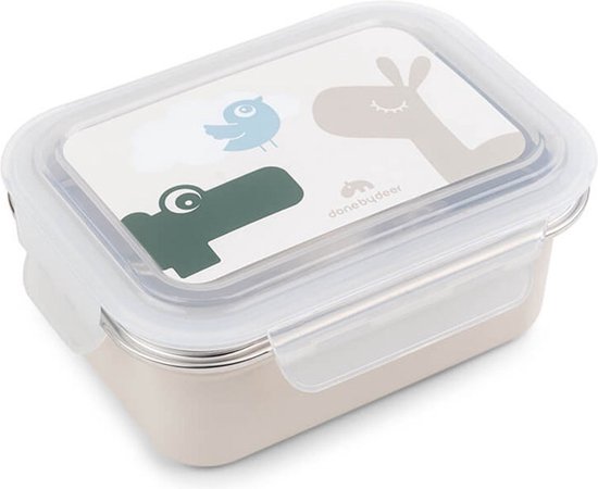 Done by Deer Lunchbox Metaal - Lalee/Croco Sand van Done by Deer