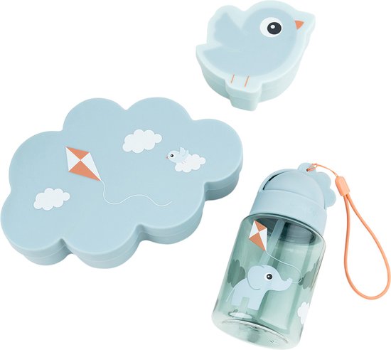 Done By Deer Playground Lunch Set - Blue van Done by Deer