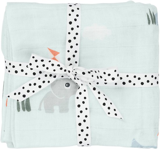 Done By Deer Playground Multidoek - 2-Pack - Blue van Done by Deer